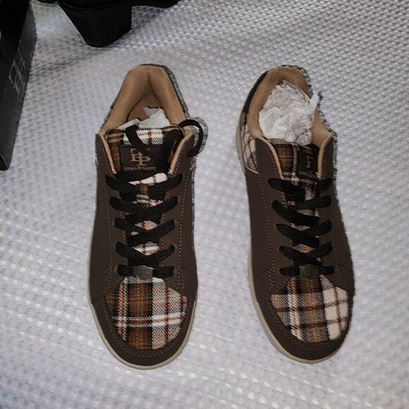 BITTER & TWISTED  NIB MENS SIZE 9M COLTON PLAID & LEATHER SKATEBOARD SNEAKERS - Picture 6 of 12